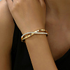 Elegant Roman Numerals Alloy Rhinestone Bangles for Women JD7055-1