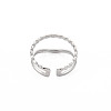 Non-Tarnish 304 Stainless Steel Double Line Open Cuff Ring for Women RJEW-S405-211P-2