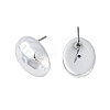 Oval CCB Plastic Stud Earrings for Women EJEW-Q382-01P-2