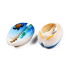 Printed Cowrie Shell Beads SSHEL-T013-01B-4