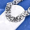 304 Stainless Steel Byzantine Chain Bracelets for Women Men BJEW-R018-22P-02-4