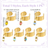 7Pcs 304 Stainless Steel Open Cuff Finger Rings RJEW-UN00027-4