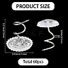 60Pcs Clear Acrylic Flat Round Head Iron Twist Pins FIND-SP0004-66-2