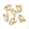 Golden Plated Alloy Letter Pendants PALLOY-J718-01G-V-2