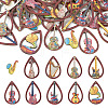 40Pcs 10 Styles Printed Wood Pendants Sets WOOD-TA0001-77-10