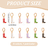 ANATTASOUL 6 Pairs 6 Colors Alloy Enamel Boots Dangle Leverback Earrings with Iron Pins EJEW-AN0004-70-2