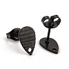 304 Stainless Steel Stud Earring Findings Ion Plating(IP) STAS-O119-27EB-2