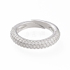 Adjustable Brass Micro Pave Cubic Zirconia Cuff Rings RJEW-L098-007-P-2
