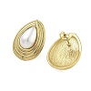 Ion Plating(IP) 304 Stainless Steel & ABS Imitation Pearl Stud Earrings for Women EJEW-N054-37G-2