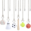 6Pcs 6 Styles PU Leather Charms Ceiling Fan Pull Chain Extenders HJEW-SP0001-76-1