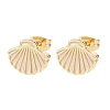 Brass Enamel Stud Earrings EJEW-B152-01G-04-4