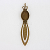 Antique Bronze Iron Bookmark Cabochon Settings X-PALLOY-N0084-14AB-NF-1