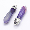 Dyed Bullet Natural Agate Pointed Pendants G-E332-C20-1