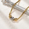 304 Stainless Steel Snake Chain Necklaces NJEW-Z055-02GP-3