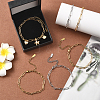 12Pcs 2 Colors 304 Stainless Steel Paperclip Chains Bracelets for Men Women BJEW-SC0001-62-5