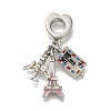 Rack Plating Alloy Crystal Rhinestone European Dangle Charms PALLOY-P307-21P-1