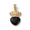 Brass Cubic Zirconia Pendants ZIRC-H122-01G-03-1