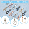 12Pcs 4 Colors Zinc Alloy Replacement Zipper Sliders FIND-FH0009-45-4