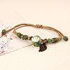 Adjustable Handmade Porcelain Flower Beads Braided Beads Bracelets WGFB2A7-02-1
