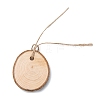 Flat Round Wood Big Pendant Decorations WOOD-F010-01-4