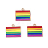 Rainbow Color Pride Alloy Enamel Pendants ENAM-K067-14-2