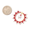 Glass Seed Beaded Sun Pendants PALLOY-MZ00857-02-2