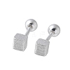 S999 Fine Silver Stud Earrings EJEW-M064-02S-1