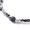 Natural  Lava Rock Essential Oil Stretch Bracelet with Glass for Women BJEW-JB07661-7