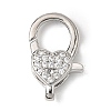 Brass Clear Cubic Zirconia Lobster Claw Clasps KK-Z078-46A-P-1