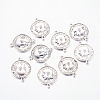 Flat Round with Word Tibetan Style Alloy Links connectors TIBE-5236-AS-FF-2