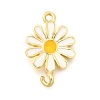 Brass Enamel Flower Links Connector Charms KK-C121-04G-01-1