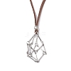 Crystal Holder Cage Necklace NJEW-JN04587-02-3