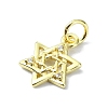 Brass Micro Pave Clear Cubic Zirconia Charms KK-H475-59G-02-2