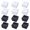 12Pcs 2 Colors Square Cardboard Paper Ring Gift Storage Boxes CON-TA0001-23-3