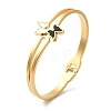 Adjustable Butterfly Enamel Shell Torque Bangles BJEW-F474-16G-1