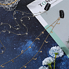2Pcs 2 Colors Metal Hair Chain with Moon & Star Charms and Iron Hair Combs Clips OHAR-GF0001-35-4