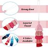 Olycraft 4Pcs 4 Colors Cotton Layered Tassel Pendant Decorations AJEW-OC0003-43-4