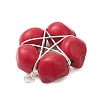 Halloween Dyed Synthetic Turquoise Skull Beaded Pendants PALLOY-TA00297-01-4