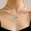 10Pcs 2 Styles Opaque Resin Plant Pendants RESI-YW0005-66-5