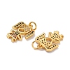 Brass Micro Pave Cubic Zirconia Charms ZIRC-A021-54G-A-2