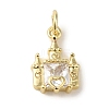 Brass Micro Pave Clear Cubic Zirconia Pendants KK-R162-018G-1