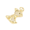 Brass Micro Pave Clear Cubic Zirconia Pendants KK-F938-25G-G-2