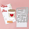 Valentine's Day Theme Coffee Carbon Steel Cutting Dies Stencils DIY-WH0309-1510-3