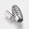 Tarnish Resistant 304 Stainless Steel Magnetic Clasps with Glue-in Ends STAS-F149-02P-B-3