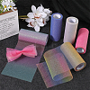 10 Yards Rainbow Color Polyester Tulle Fabric Rolls OCOR-WH0082-136A-4