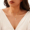 Flower Natural Freshwater Pearl Pendant Necklaces NJEW-G153-04G-2