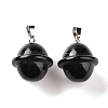 Natural Obsidian Pendants G-B041-01P-16-3