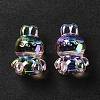 UV Plating Rainbow Iridescent Acrylic Beads OACR-H015-08-4