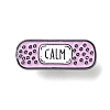 Black Zinc Alloy Band-Aid Calm Word Enamel Pins JEWB-L018-02EB-02-1