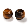 Natural Tiger Eye European Beads G-R488-01J-2
